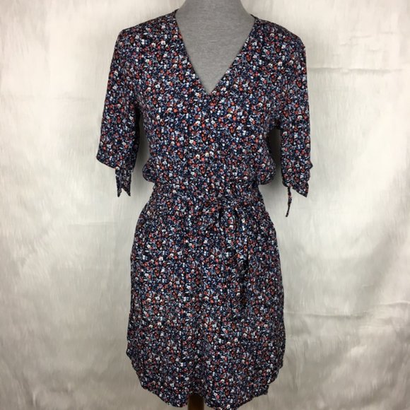 gap floral wrap dress